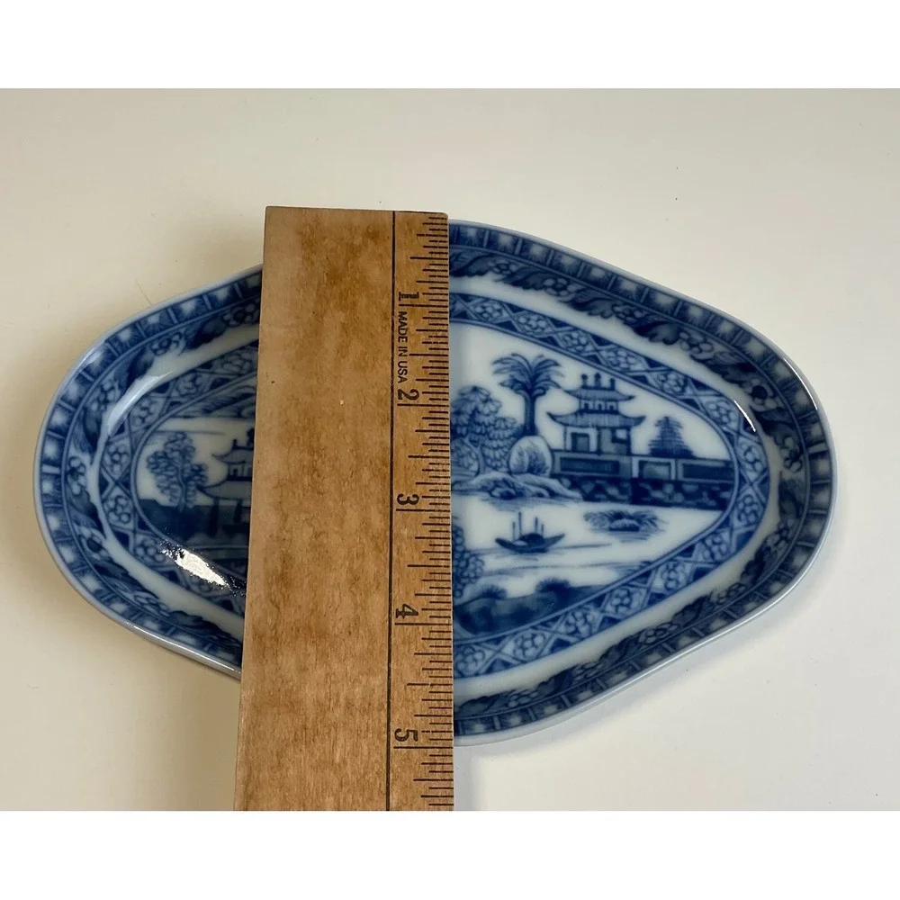 Mottahedeh Vista Alegre Blue Canton Historic Charleston relish Tray  Portugal